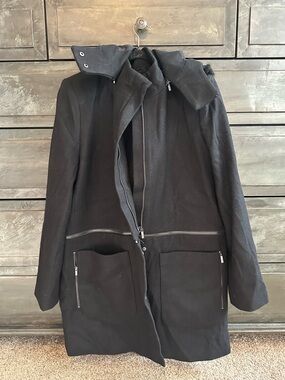 Women’s Black Zac Posen convertible Zip-Front Coat